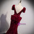 Burgundy Mermaid Sequins V-neck Prom Dress With Bow