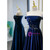 Blue Velvet Off the Shoulder Beading Pleats Prom Dress