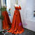 Orange Red Satin Spaghetti Straps Pleats Prom Dress