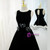 Black Velvet Backless Tea Length Beading Prom Dress