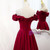 Unique Burgundy Satin Off the Shoulder Prom Dress