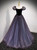 Tulle Sequins Puff Sleeve Long Prom Dress