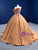 Orange Satin Strapless Beading Sequins Prom Dress