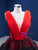 Red Black Tulle V-neck Sleeveless Prom Dress