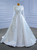 White Satin Long Sleeve High Neck Beading Wedding Dress
