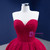 Burgundy Tulle Sweetheart Pleats Hand Work Prom Dress