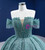 Green Tulle Sequins Off the Shoulder Prom Dress