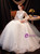 In Stock:Ship in 48 Hours White Tulle V-neck Long Sleeve Appliques Wedding Dress