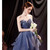 In Stock:Ship in 48 Hours Blue Tulle Pleats Strapless Prom Dress