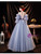 In Stock:Ship in 48 Hours Blue Tulle Straps Appliques Prom Dress