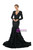 Black Mermaid V-neck Long Sleeve Sequins Prom Dress