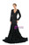 Black Mermaid V-neck Long Sleeve Sequins Prom Dress