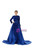 Royal Blue Mermiad Sequins Long Sleeve Prom Dress