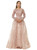 A-Line Pink Tulle Beading Luxury Prom Dress