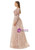 A-Line Pink Tulle Beading Luxury Prom Dress