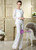 White Chiffon Two Piece Long Sleeve Mother Of The Brides Dress