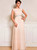 Pink Chiffon Pleats Beading Mother Of The Bride Dress