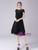 Black Chiffon Lace Cap Sleeve Mother Of The Bride Dress