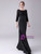 Black Lace Long Sleeve Pleats Mother Of The Bride Dress