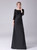 Black Lace Long Sleeve Pleats Mother Of The Bride Dress