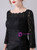 Black Lace Long Sleeve Pleats Mother Of The Bride Dress