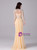 Yellow Chiffon Long Sleeve Appliques Pleats Mother Of The Bride Dress