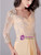 Yellow Chiffon Long Sleeve Appliques Pleats Mother Of The Bride Dress