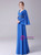 Royal Blue Chiffon V-neck Pleats Bell Sleeve Mother Of The Bride Dress