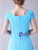 Blue Chiffon Cap Sleeve Pleats Beading Mother Of The Bride Dress