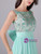 Green Chiffon Pleats Beading Crystal Prom Dress