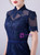 Navy Blue Sheath Appliques Short Sleeve Mother Of The Bride Dress