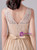 Champagne Chiffon Lace V-neck Short Homecoming Dress