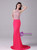 Hot Pink Mermaid Halter Beading Crystal Prom Dress