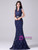 Sexy Navy Blue Mermaid Lace V-neck Mother Of The Bride Dress