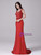 Red Mermaid V-neck Appliques Beading Mother Of The Bride Dress