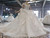 Tulle Sequins Off the Shoulder Pearls Wedding Dress With Train