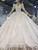 Tulle V-neck Long Sleeve Beading Sequins Wedding Dress