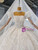 Ball Gown Sequins Square Puff Sleeve Bow Wedding Dress