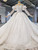 High Neck Long Sleeve Tulle Sequins Wedding Dress