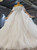 Tulle Off the Shoulder Beading Pearls Wedding Dress