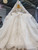 Tulle Ball Gown Off the Shoulder Beading Wedding Dress