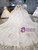 White Tulle Sequins Beading Shawl Sleeve Wedding Dress