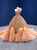 Orange Tulle Ball Gown One Shoulder Sequins Beading Prom Dress