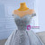 Gold Silver Ball Gown Sequins Cap Sleeve Crystal Prom Dress