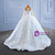 White Satin Long Sleeve Appliques Beading Wedding Dress