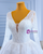 White Tulle Sequins V-neck Long Sleeve Beading Wedding Dress