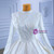 White Satin High Neck Long Sleeve Beading Wedding Dress
