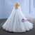 White Tulle Sequins Long Sleeve Beading Illusion Neck Wedding Dress