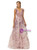 Pink Tulle Appliques V-neck Beading Prom Dress