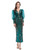Green Sequins Long Sleeve Tea Length Prom Dress